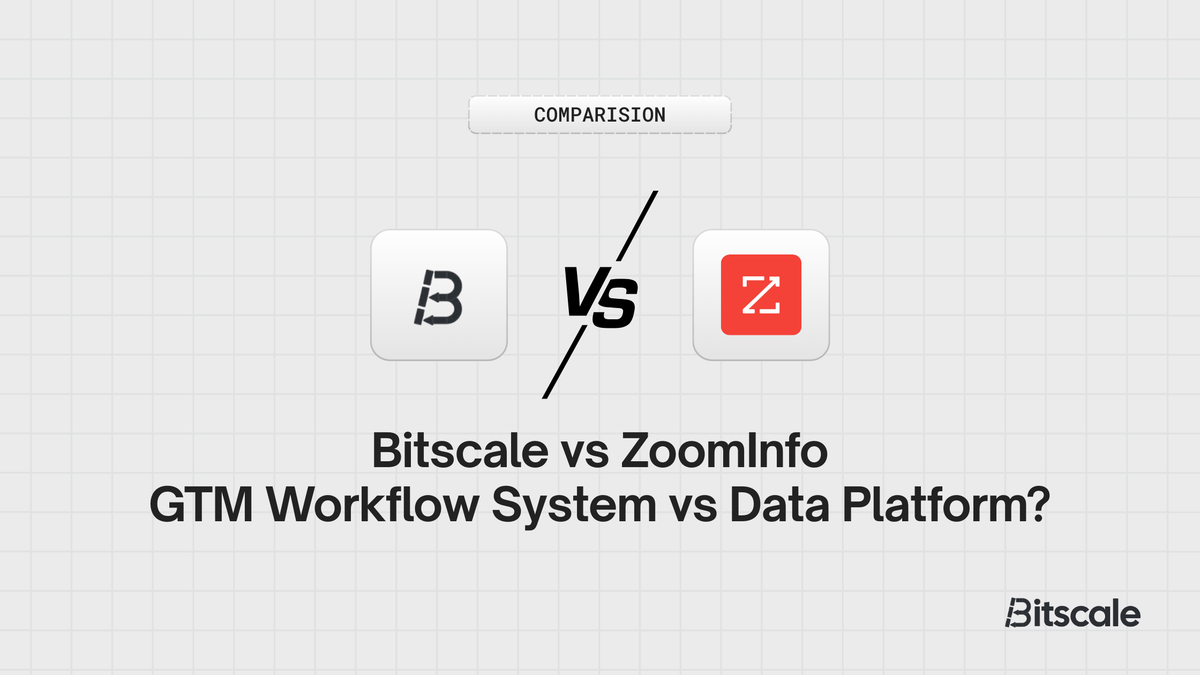 Bitscale vs ZoomInfo: GTM Workflow System vs Data Platform