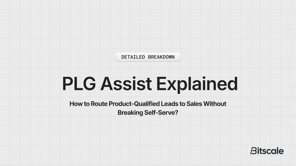 PLG Assist Explained: How to Route Product-Qualified Leads to Sales Without Breaking Self-Serve?