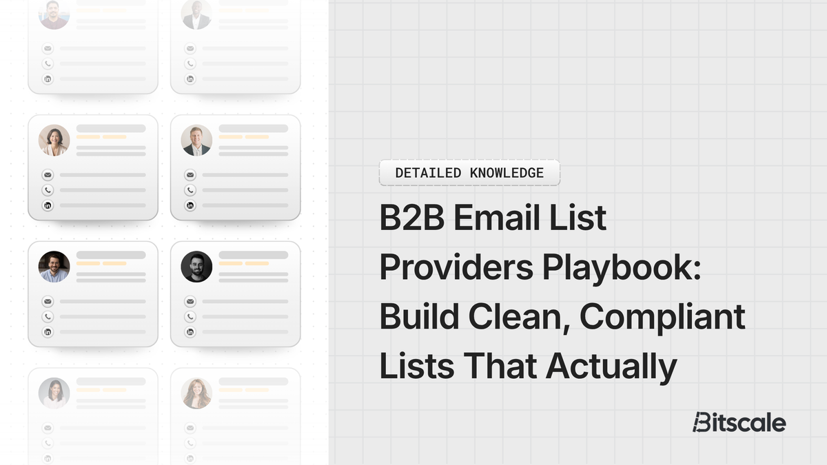 B2B Email List Providers Playbook: Build Clean, Compliant Lists That Actually Convert