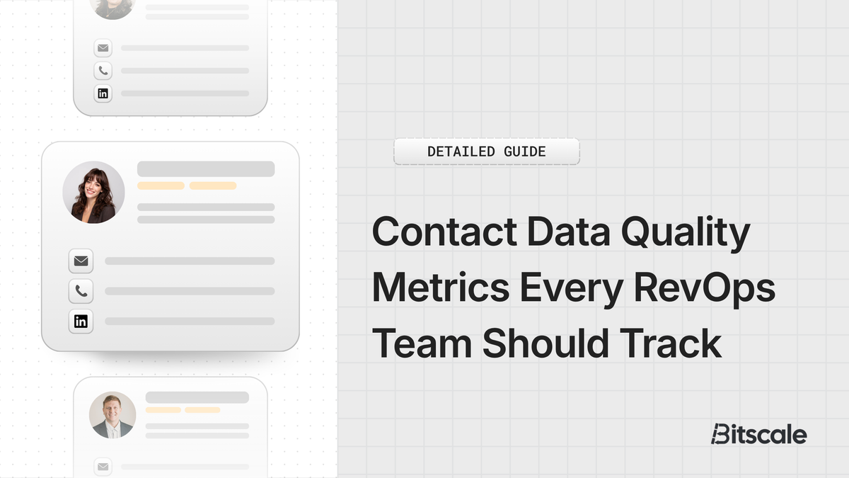 Contact Data Quality Metrics Every RevOps Team Should Track