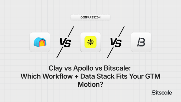 Clay vs Apollo vs Bitscale: Which Workflow + Data Stack Fits Your GTM Motion?